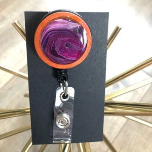 Retractable Nametag Badge Holder Lanyard Handmade